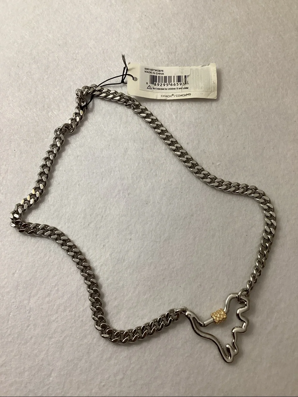 Coach Two-Tone Signature Carabiner Rexy Link Bracelet